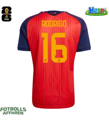 Spanien Rodri Hernandez #16 Hemmatröja VM 2026 Kortärmad